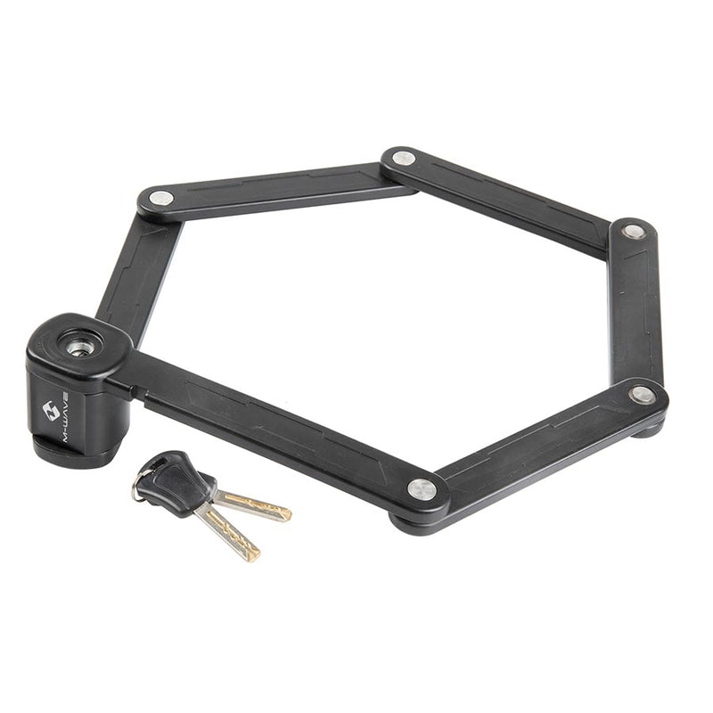 M-Wave, F 875/6 Twin, Set of 2 Folding Locks, Key, 87.5cm, 6mm, Black ...